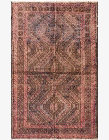 3' 10 x 6' 3 Hand Knotted Ultra Vintage Persian Wool Rug