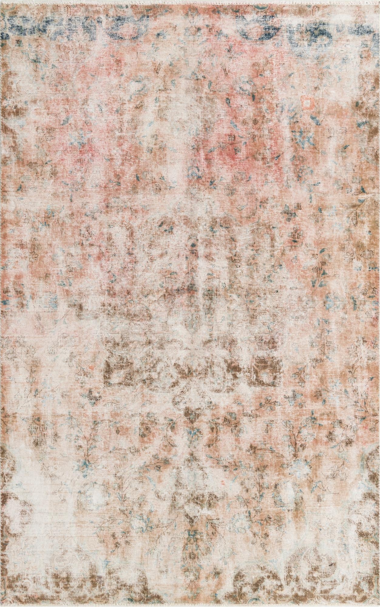 5' 8 x 9'  Hand Knotted Ultra Vintage Persian Wool Rug