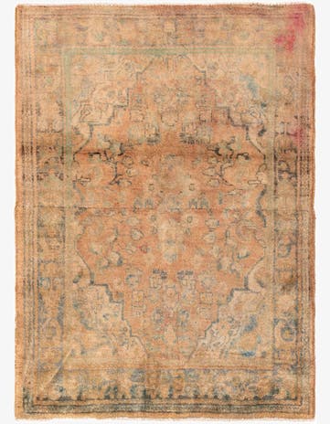 4' 2 x 5' 9 Hand Knotted Ultra Vintage Persian Wool Rug