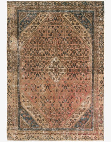 6' x 8' 10 Hand Knotted Ultra Vintage Persian Wool Rug