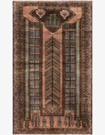 3' 9 x 6' 3 Hand Knotted Ultra Vintage Persian Wool Rug