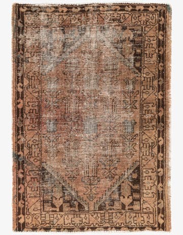 3' 4 x 4' 9 Hand Knotted Ultra Vintage Persian Wool Rug