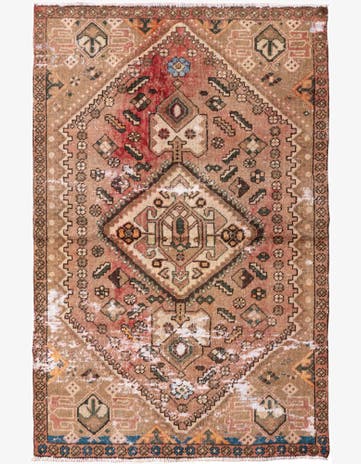 3' 9 x 5' 10 Hand Knotted Ultra Vintage Persian Wool Rug