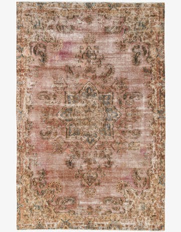 7' x 10' 10 Hand Knotted Ultra Vintage Persian Wool Rug