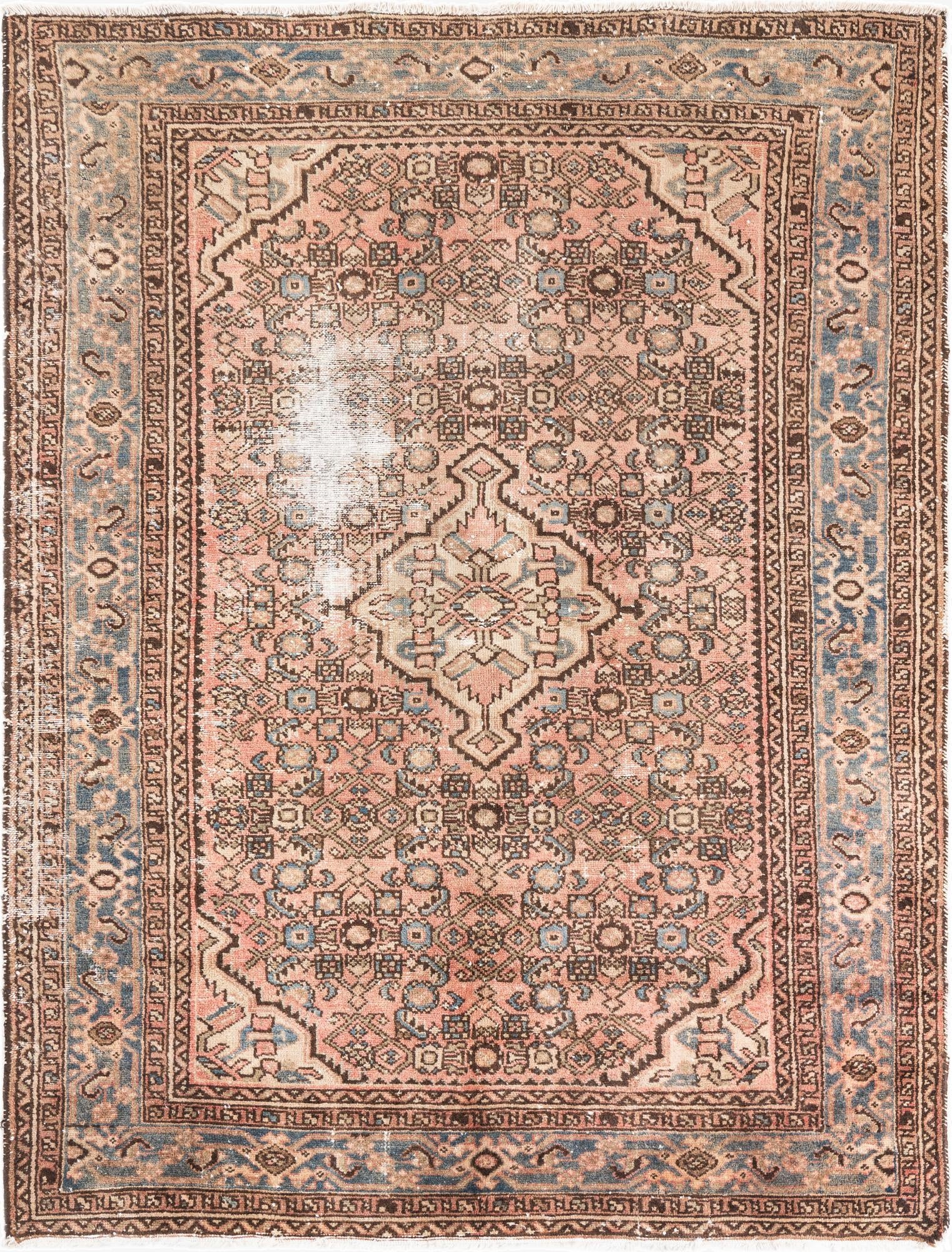 5' x 6' 8  Hand Knotted Ultra Vintage Persian Wool Rug