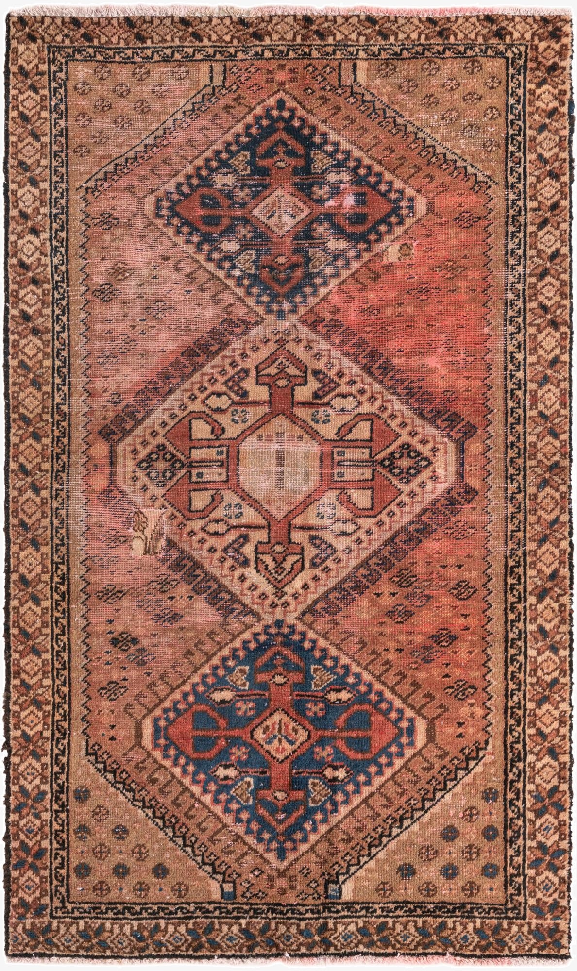3' 10 x 6' 6 Hand Knotted Ultra Vintage Persian Wool Rug