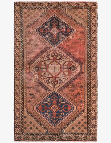 3' 10 x 6' 6 Hand Knotted Ultra Vintage Persian Wool Rug
