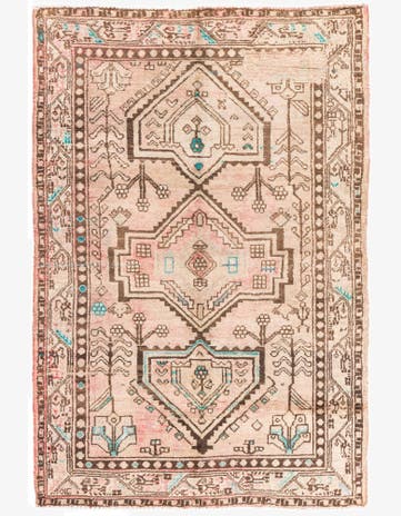 4' 3 x 6' 8 Hand Knotted Ultra Vintage Persian Wool Rug