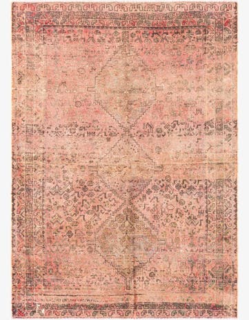 4' 9 x 6' 6 Hand Knotted Ultra Vintage Persian Wool Rug