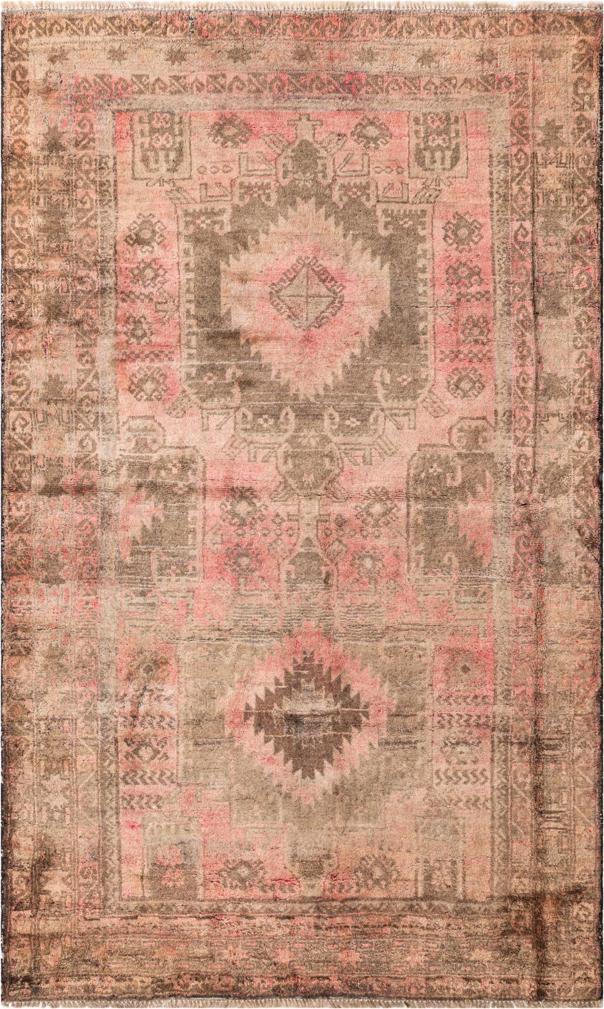 3' 9 x 6' 3  Hand Knotted Ultra Vintage Persian Wool Rug