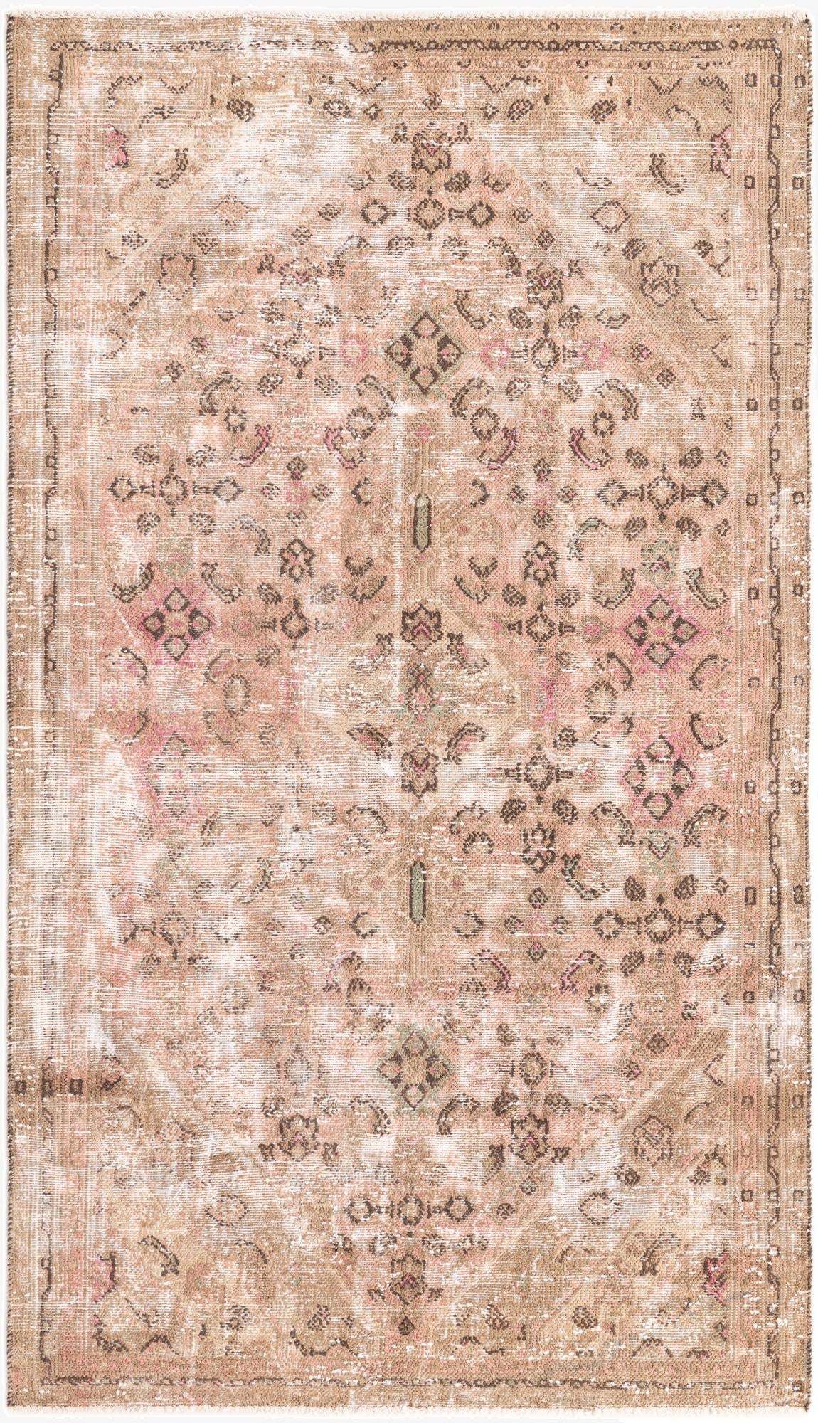 5' 1 x 9'  Hand Knotted Ultra Vintage Persian Wool Rug