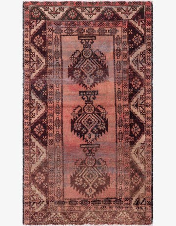 4' 3 x 6' 8 Hand Knotted Ultra Vintage Persian Wool Rug