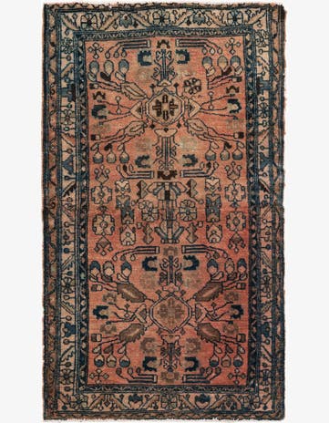 3' 9 x 6' 5 Hand Knotted Ultra Vintage Persian Wool Rug