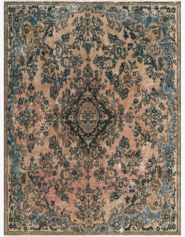 7' 10 x 10' 4 Hand Knotted Ultra Vintage Persian Wool Rug