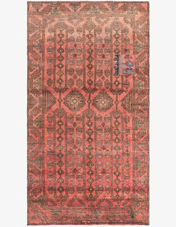 4' 1 x 7' 7 Hand Knotted Ultra Vintage Persian Wool Rug