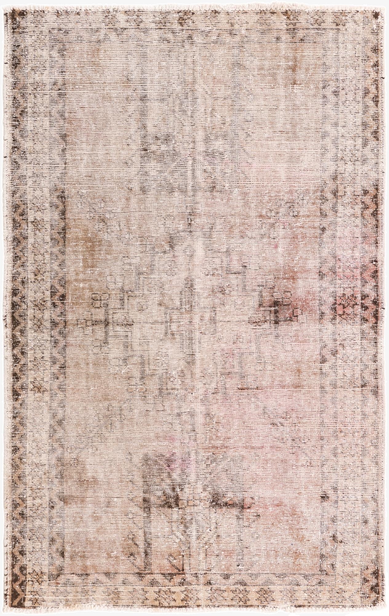 4' x 6' 5  Hand Knotted Ultra Vintage Persian Wool Rug