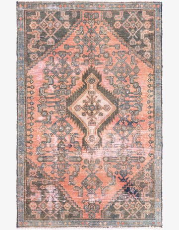 3' 7 x 5' 7 Hand Knotted Ultra Vintage Persian Wool Rug