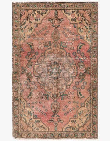 3' x 4' 9 Hand Knotted Ultra Vintage Persian Wool Rug