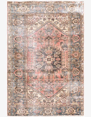 4' 2 x 6' 5 Hand Knotted Ultra Vintage Persian Wool Rug