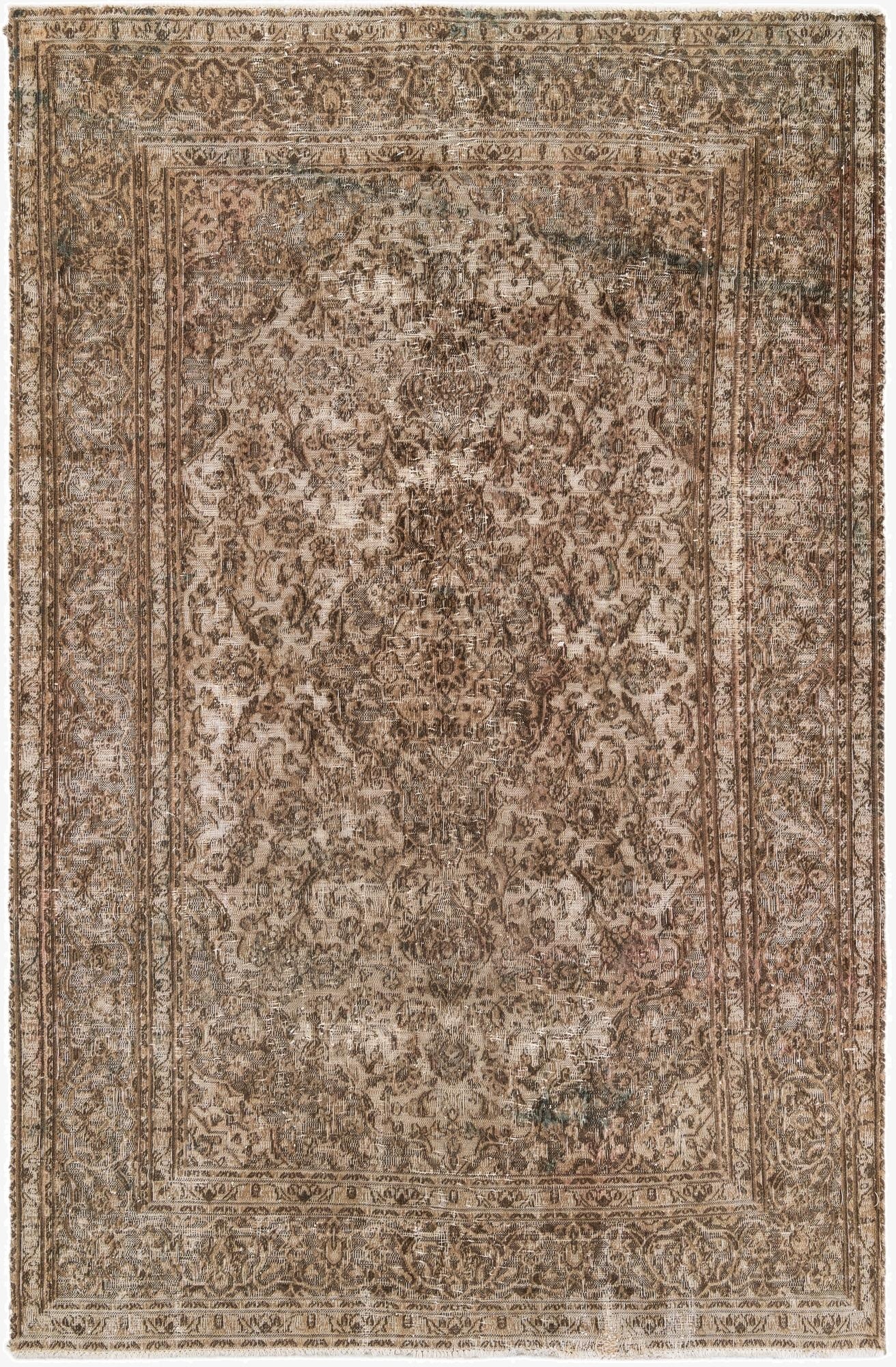 6' 3 x 10'  Hand Knotted Ultra Vintage Persian Wool Rug