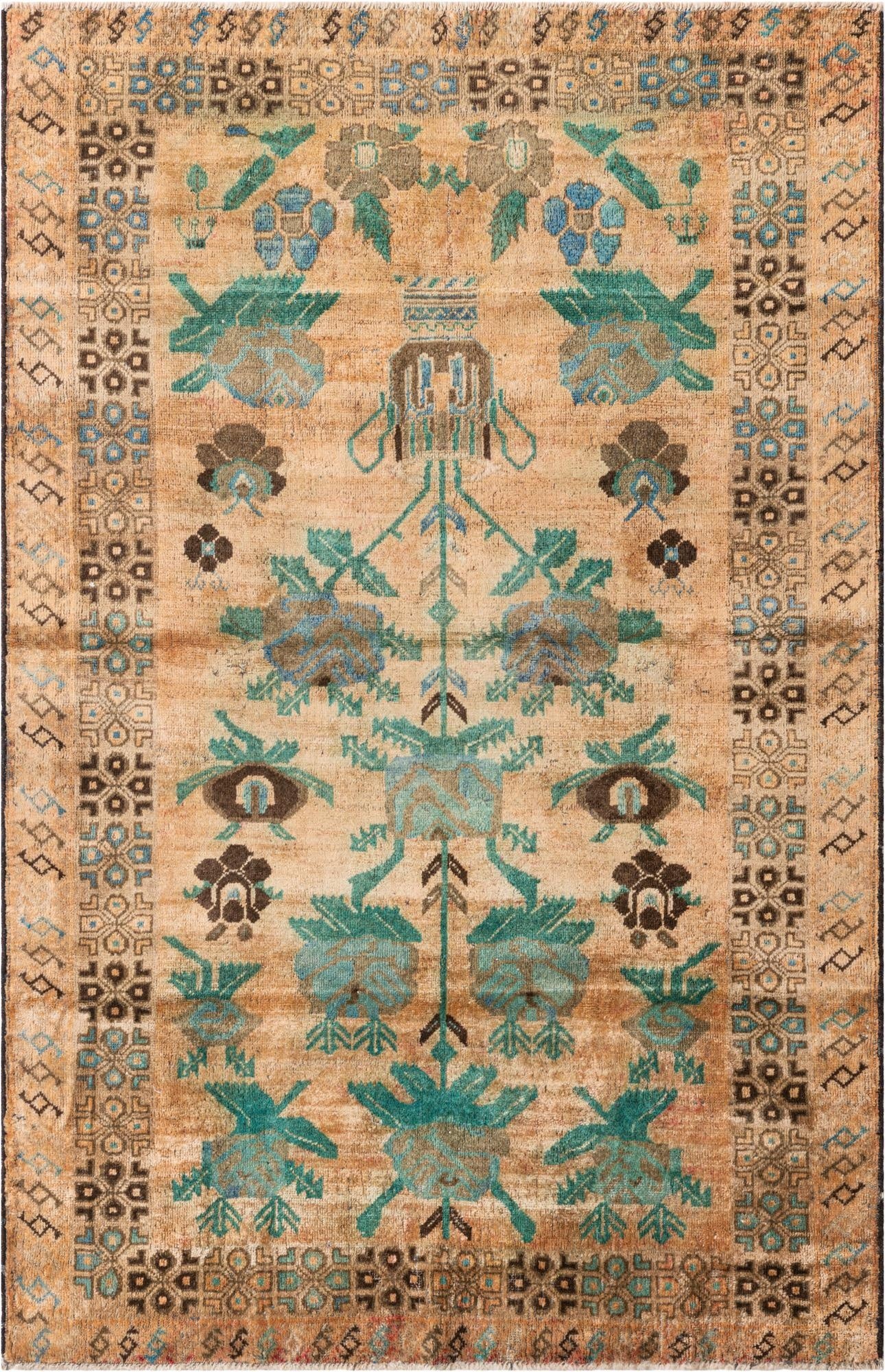 Primary image 4' x 6' 2  Hand Knotted Ultra Vintage Persian Wool Rug