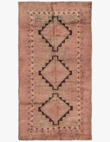 3' 5 x 6' 5 Hand Knotted Ultra Vintage Persian Wool Rug