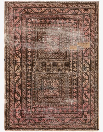 3' 9 x 5' 2 Hand Knotted Ultra Vintage Persian Wool Rug