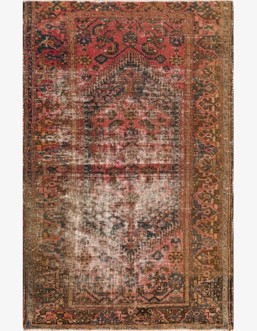 4' 3 x 6' 6 Hand Knotted Ultra Vintage Persian Wool Rug