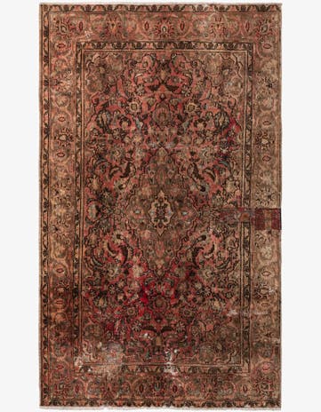 4' 2 x 6' 10 Hand Knotted Ultra Vintage Persian Wool Rug