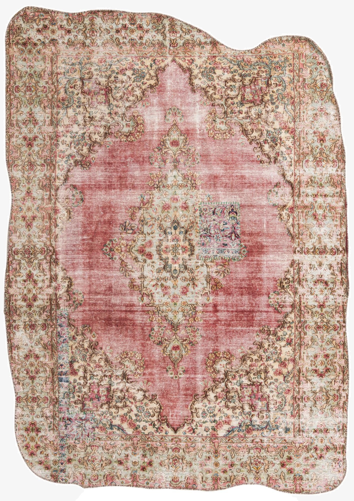 6' 10 x 8' 3  Hand Knotted Ultra Vintage Persian Wool Rug