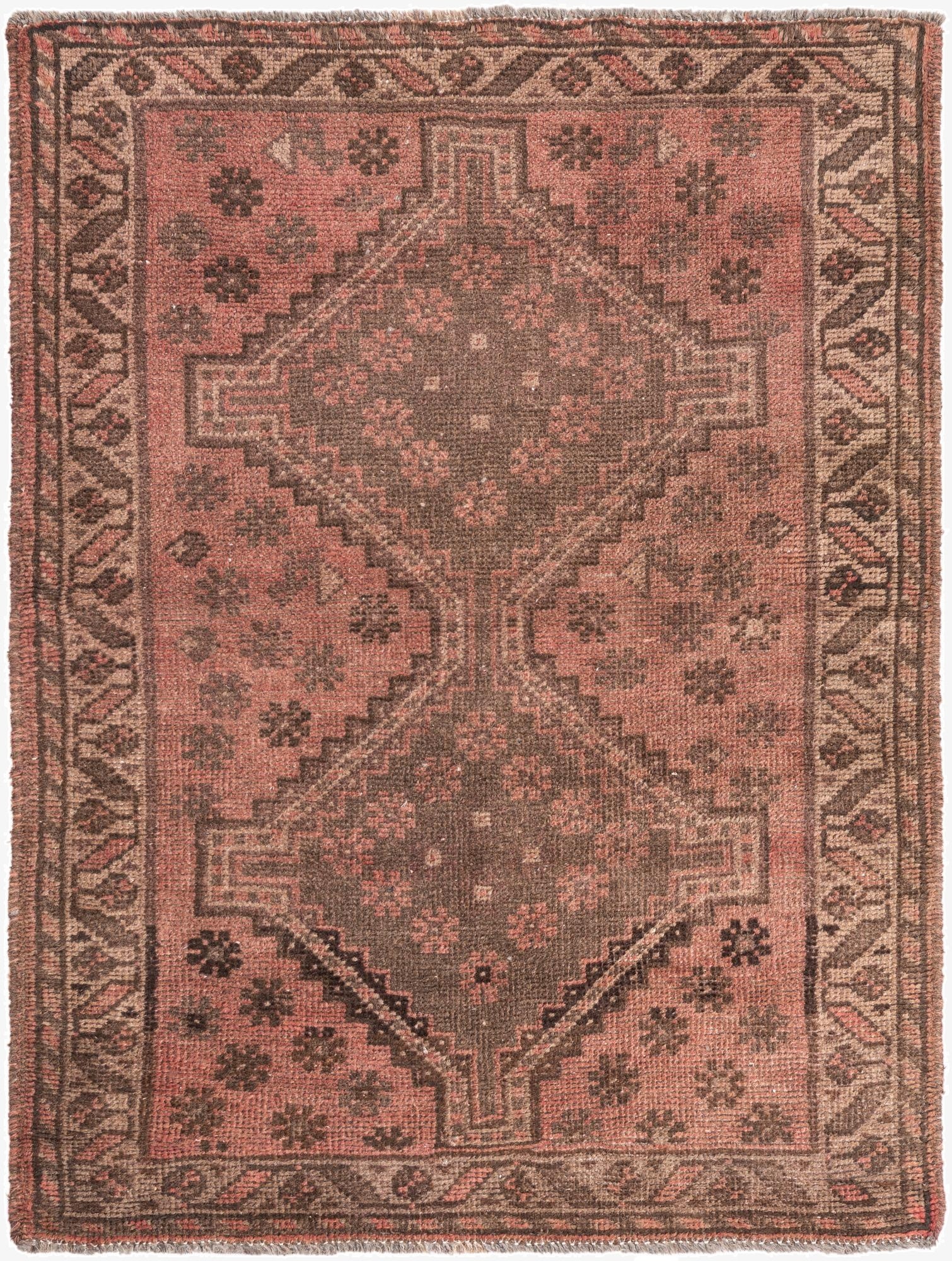 3' 6 x 4' 9  Hand Knotted Ultra Vintage Persian Wool Rug