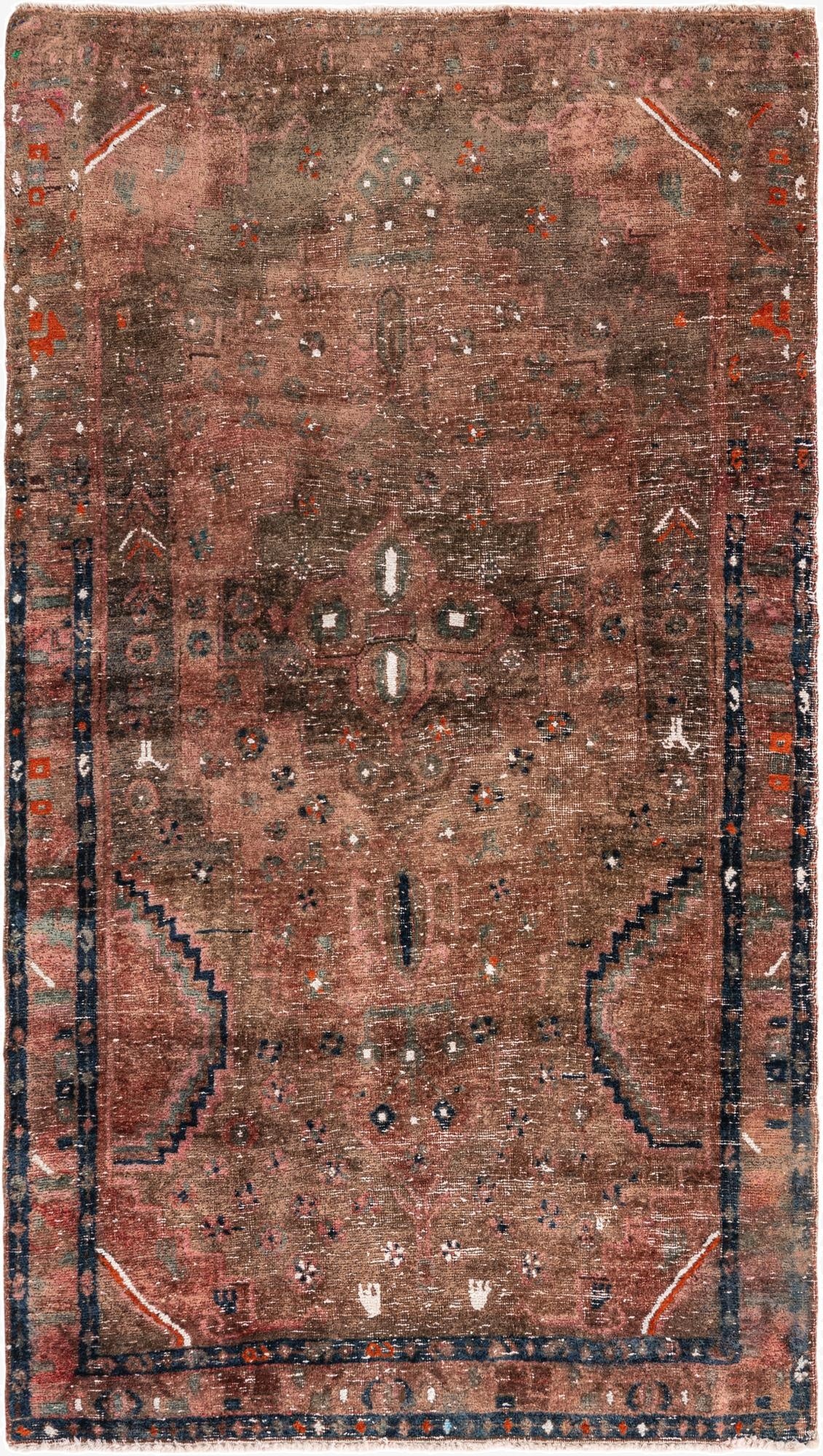 3' 9 x 6' 8  Hand Knotted Ultra Vintage Persian Wool Rug