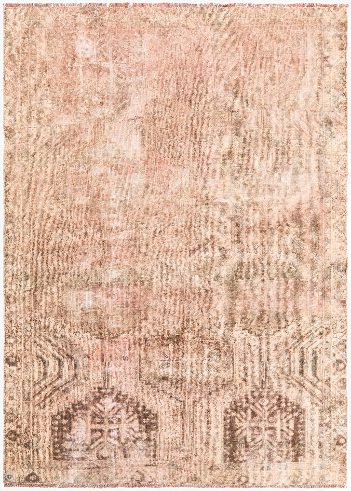 4' 7 x 6' 5  Hand Knotted Ultra Vintage Persian Wool Rug