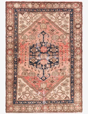 4' x 5' 9 Hand Knotted Ultra Vintage Persian Wool Rug