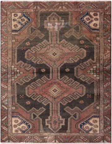 3' 6 x 4' 5 Hand Knotted Ultra Vintage Persian Wool Rug