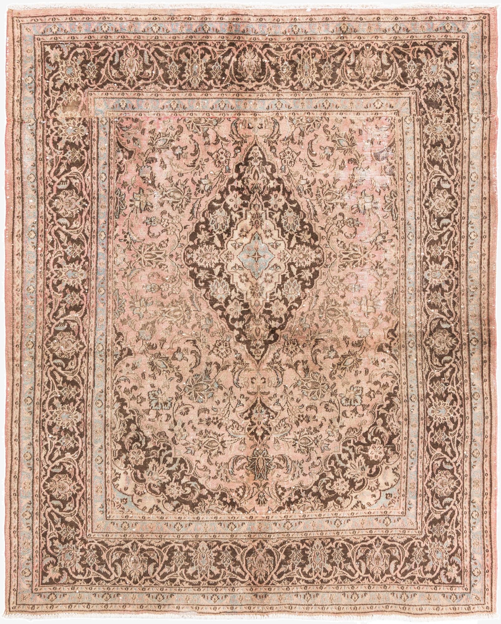 6' 3 x 7' 9  Hand Knotted Ultra Vintage Persian Wool Rug