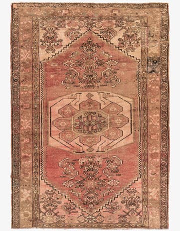 4' 4 x 6' 3 Hand Knotted Ultra Vintage Persian Wool Rug