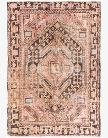 4' 5 x 6' 7 Hand Knotted Ultra Vintage Persian Wool Rug