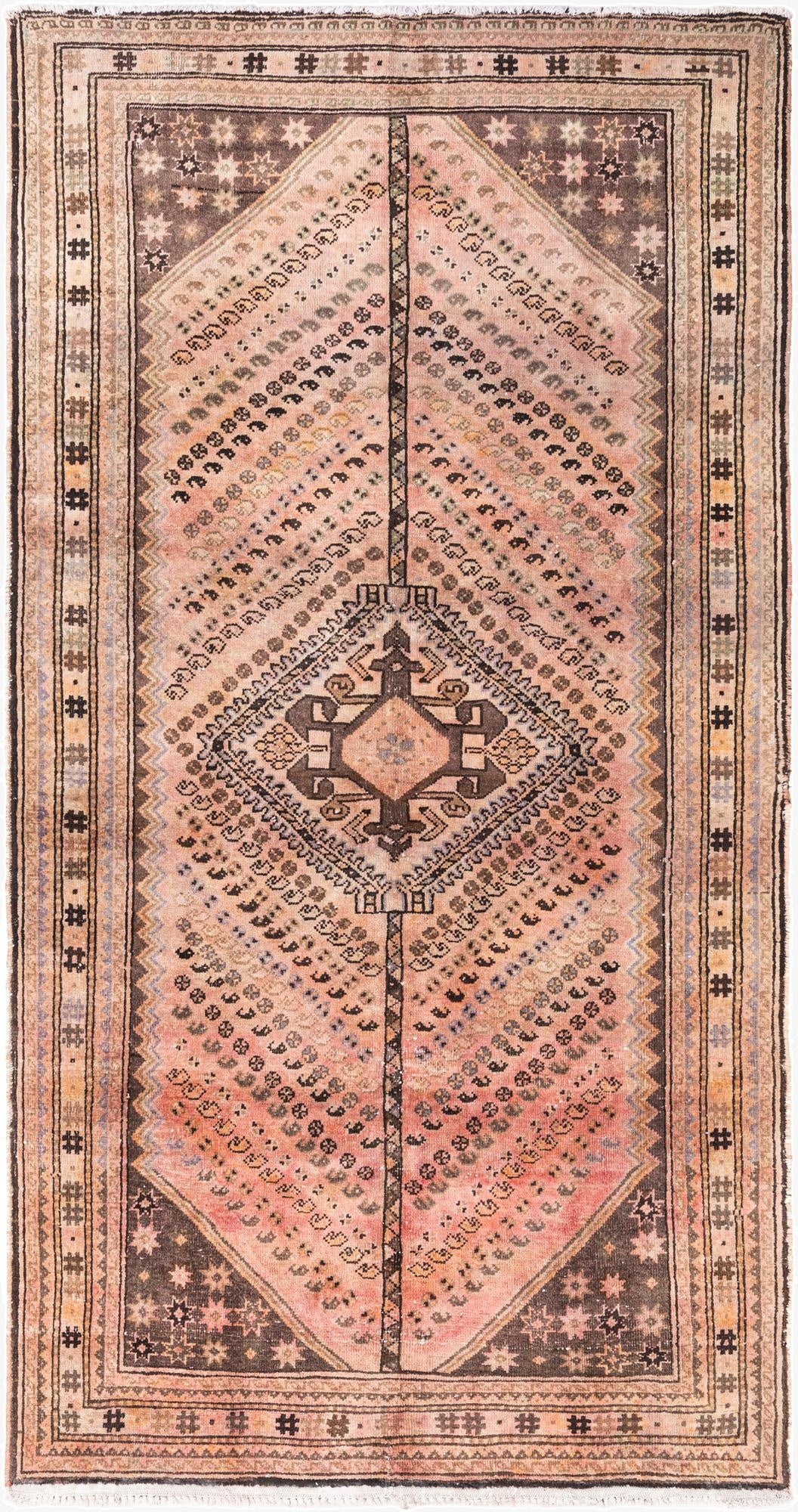 5' 2 x 9' 8  Hand Knotted Ultra Vintage Persian Wool Rug