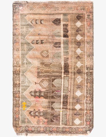 2' 9 x 4' 5 Hand Knotted Ultra Vintage Persian Wool Rug