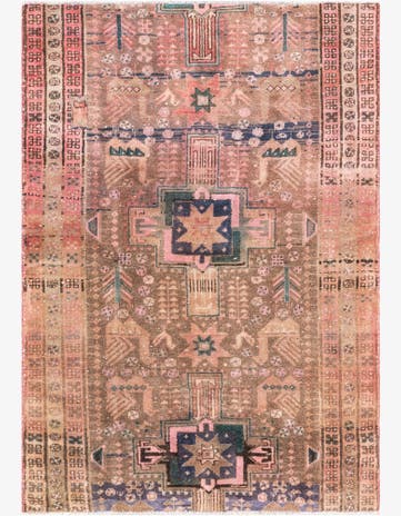 4' 1 x 5' 10 Hand Knotted Ultra Vintage Persian Wool Rug