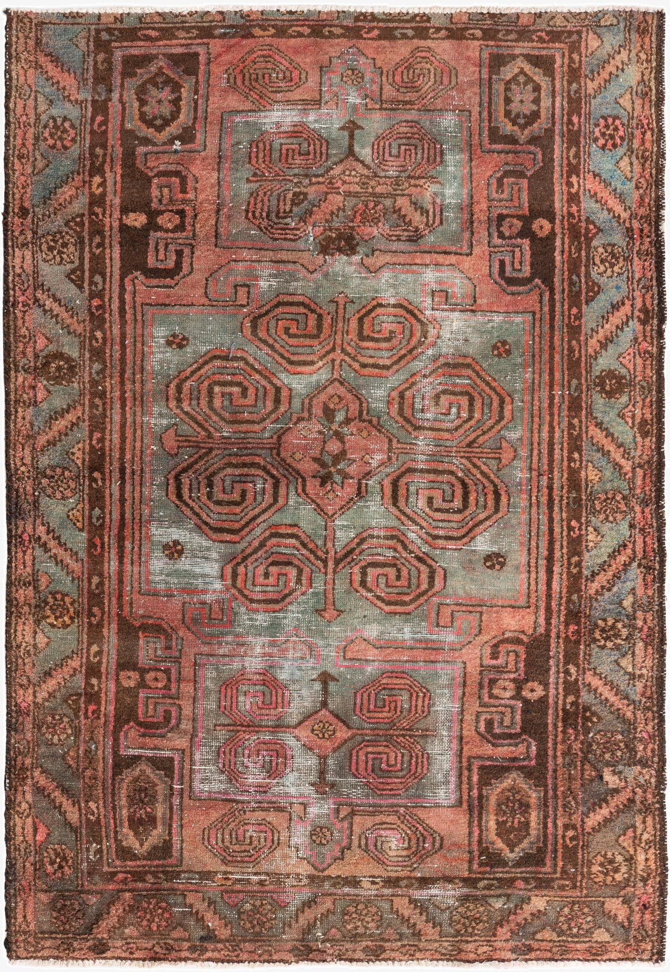 4' 5 x 6' 3  Hand Knotted Ultra Vintage Persian Wool Rug