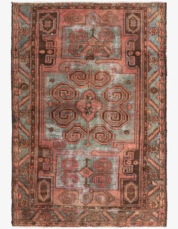 4' 5 x 6' 3 Hand Knotted Ultra Vintage Persian Wool Rug