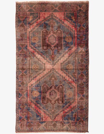 3' 8 x 6' 5 Hand Knotted Ultra Vintage Persian Wool Rug