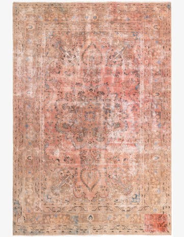 6' 6 x 9' 6 Hand Knotted Ultra Vintage Persian Wool Rug