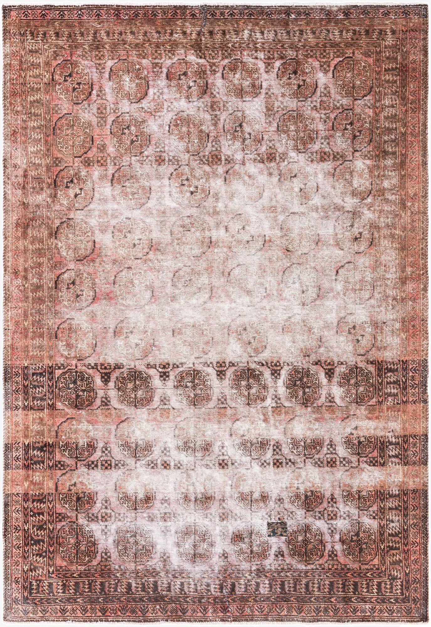 6' x 8' 7  Hand Knotted Ultra Vintage Persian Wool Rug