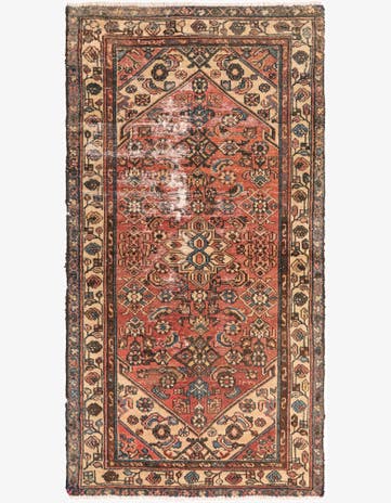 3' 3 x 6' 4 Hand Knotted Ultra Vintage Persian Wool Rug