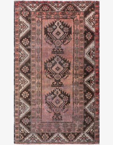 3' 10 x 6' 9 Hand Knotted Ultra Vintage Persian Wool Rug