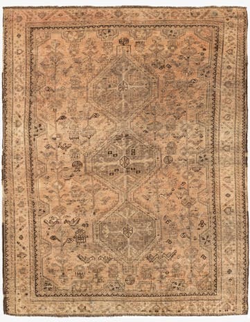 5' 1 x 6' 2 Hand Knotted Ultra Vintage Persian Wool Rug