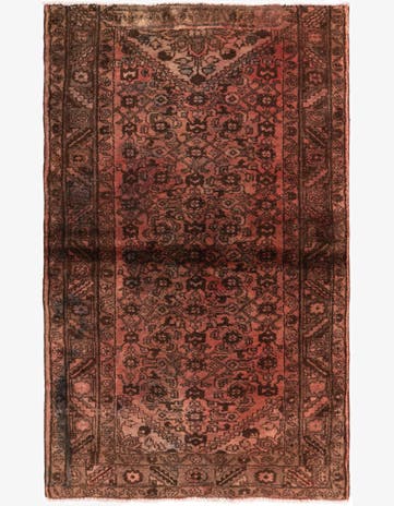 3' 8 x 5' 9 Hand Knotted Ultra Vintage Persian Wool Rug